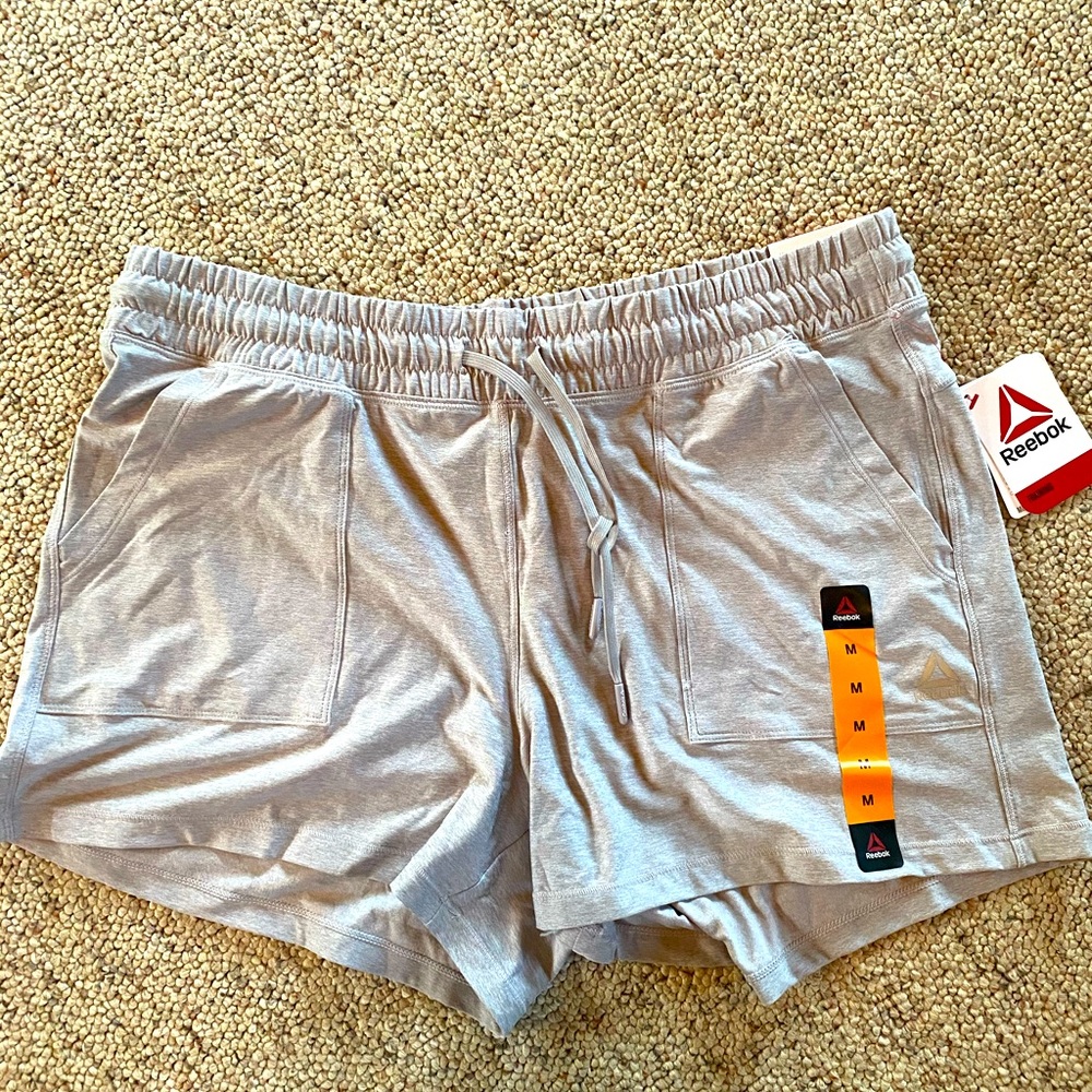 NWT| Reebok grey athletic silky shirt pockets